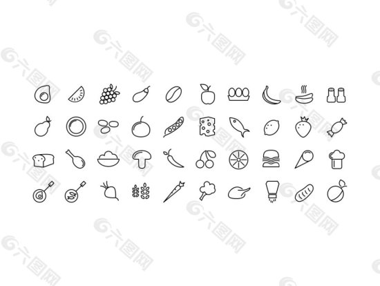<em>网页</em>食品icon图标<em>设计素材</em>