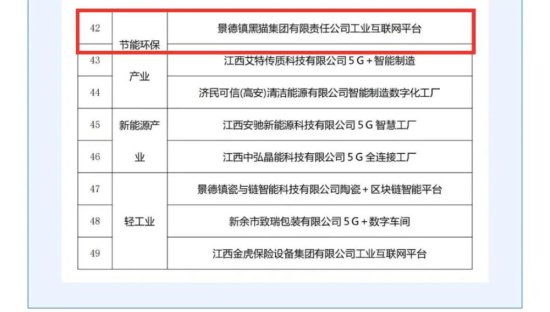 江西省首批49个制造业数字化转型优秀案例公布，黑猫集团成功...
