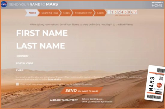 比起让NASA把名字送上火星，我更期待它出现在天宫一号上