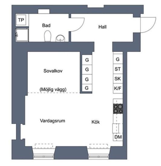 一套空间感十足的单身公寓<em>设计案例</em>，<em>软装</em>布置值得学习！
