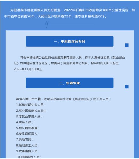 2022宁夏<em>石嘴山市政府</em>购买公益性岗位报名截止11月3日