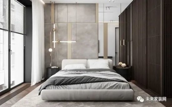 格调优雅的<em>卧室装修设计</em>，大小面积都有，床头背景墙真漂亮！