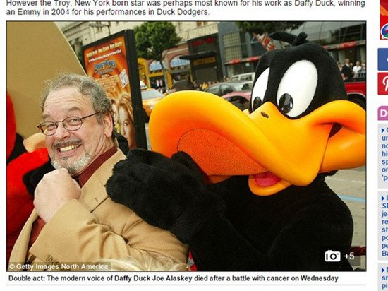 <em>美国动画</em>兔八哥、达菲鸭配音员患癌去世 享年63岁