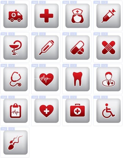 素材 ico/红白色医学相关ico图标素材下载...