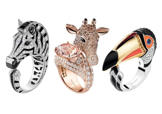 <em>宝诗龙</em>推出动物主题鸡尾酒戒指：斑马、巨嘴鸟 、长颈鹿