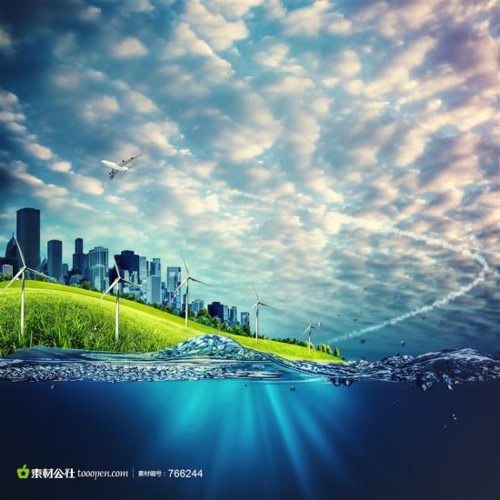 背景 图片素材/创意绿色生态城市概念高清图片(jpg)
