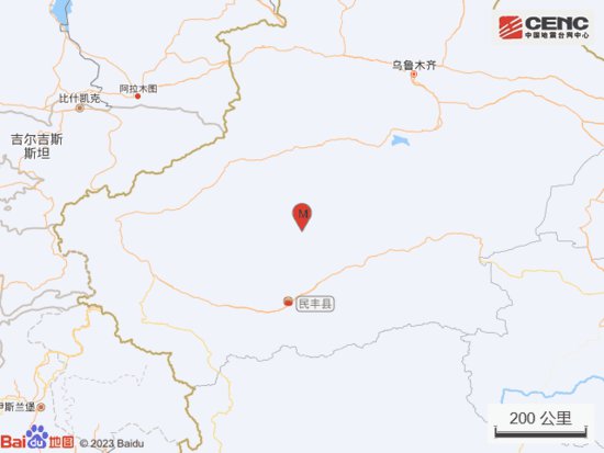 新疆和田地区<em>民丰县</em>发生3.1级地震