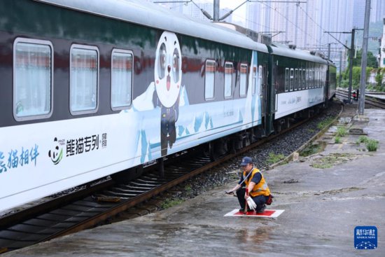 新华<em>全</em>媒＋·<em>中国</em>——老挝旅游列车“熊猫专列”开行