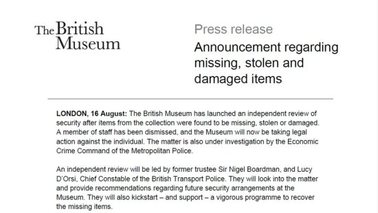 “现代史上最严重的盗窃事件” 大英博物馆藏品流失引风波