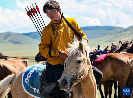 蒙古国：“游牧民族”<em>世界</em>文化节上的马术表演