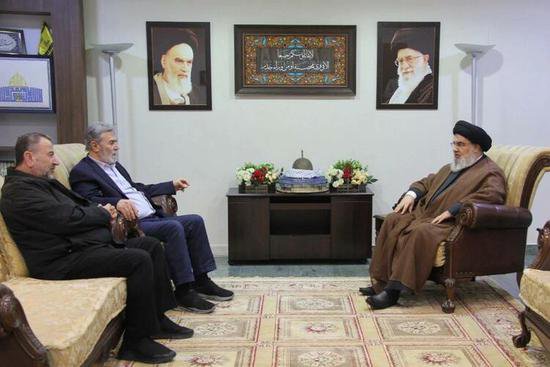 黎巴嫩真主党总书记会见杰哈德和<em>哈马斯领导人</em>