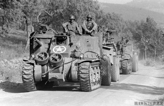 二战美军240mm重型榴弹炮行进 M3坦克改装的牵引车<em>才能拉得动</em>