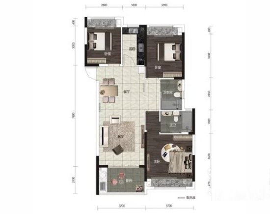 108平新中式三居室现代元素和新中式空间融合，雅致闲适但不...