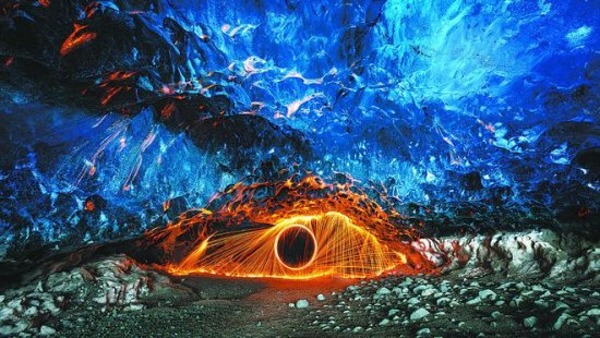 奇幻<em>冰岛 冰岛</em>冰川公园冰与火的奇观