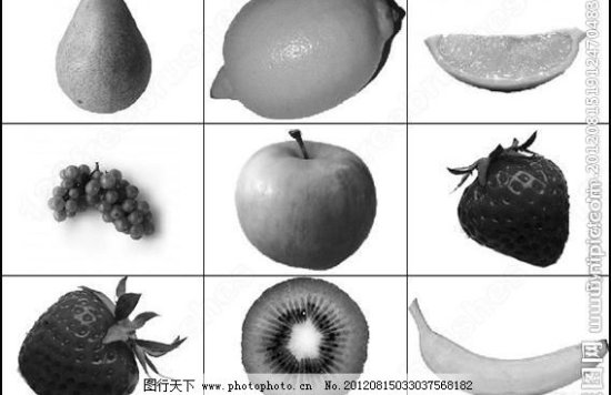 葡萄/苹果梨葡萄草莓奇异果香蕉橙子柠檬猕猴桃水果ps笔刷图片