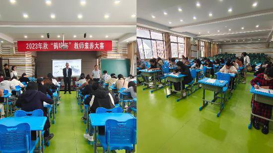 九江市鹤湖学校举行教师素养大赛之初中青年教师钢笔字比赛