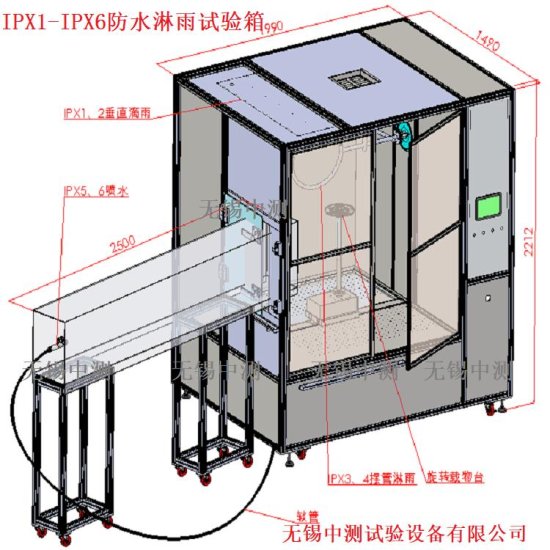 中测试验 IPX1-IPX6K淋雨试验箱 ZC1233-1型<em> 防护等级</em>测试箱...