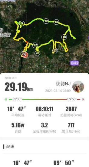 南京人真牛！紫金山徒步29公里画出一头“牛”