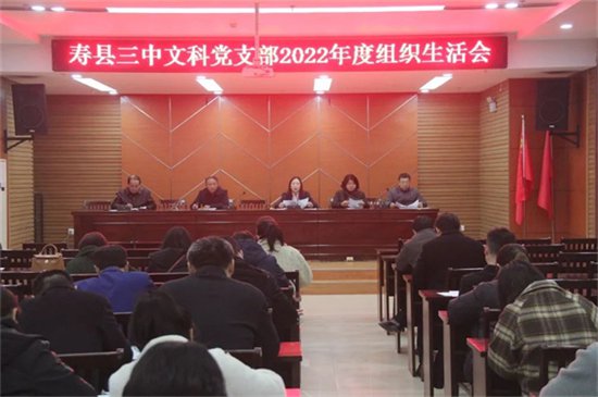 寿县三中各党支部召开2022年度组织生活会