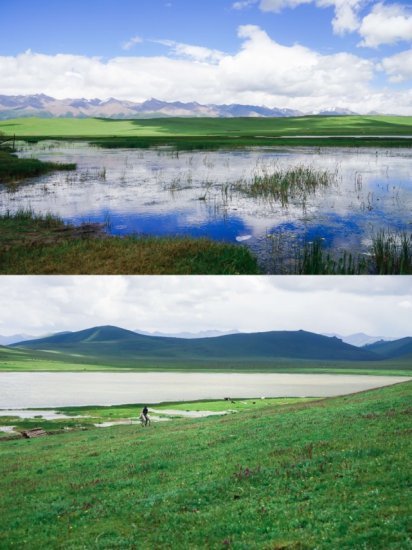 茶卡盐湖的**堆，是<em>藏族</em>人民<em>常见的</em>石头堆