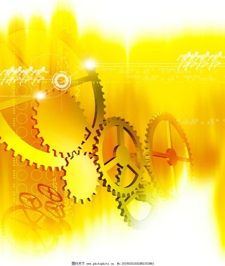 空间 齿轮/金黄色齿轮工业科技空间背景图片