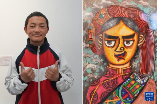<em>西藏</em>首届特殊教育<em>学校</em>学生美术作品展开展