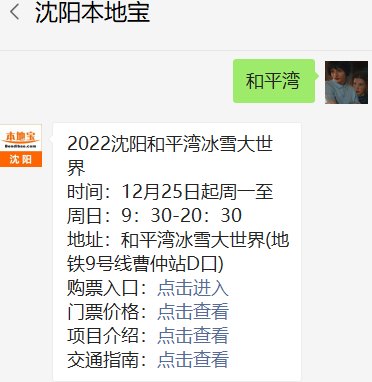 2022沈阳和平湾冰雪大世界门票<em>包含什么项目</em>？