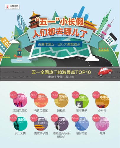地图 杭州/国内：全国热门景点TOP10：杭州西湖再夺冠