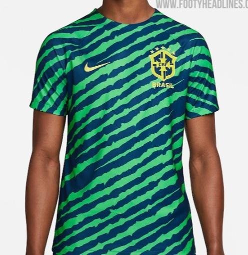 清凉解暑？巴西队世界杯赛前球衣谍照：一眼西瓜色，nike出品