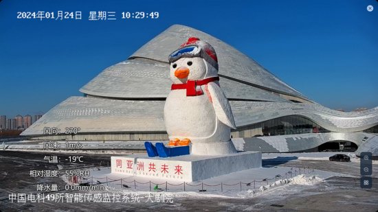 哈尔滨给雪雕戴上了“实时在线听诊”传感系统保护雪雕安全