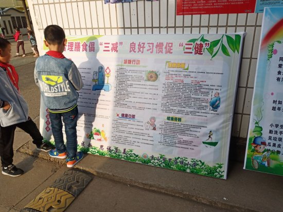 京山市罗店镇小学开展“三减三健”主题宣传活动
