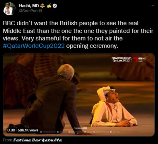 BBC没转播<em>世界杯</em>开幕式还放视频批评卡塔尔，被网友批评
