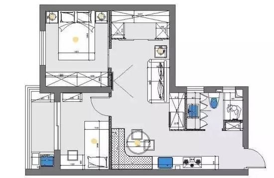<em>50 平</em>小公寓硬装出两室两厅，空间利用太巧妙了！