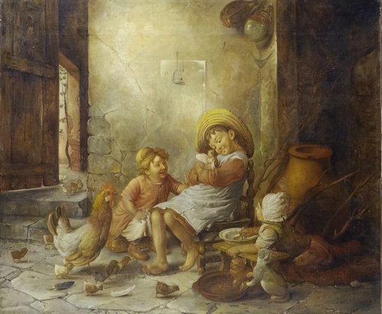 <em>天真烂漫</em>，俏皮可爱的古典儿童人物油画︱Gaetano Chierici