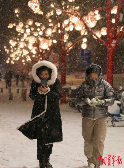 北京龙年新春的第一场雪