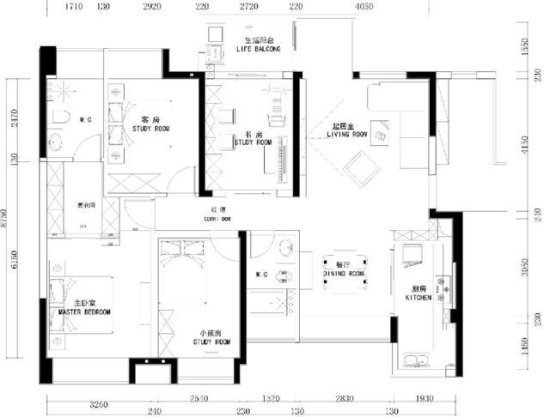 142平米<em>房子现代风装修</em>，融入各种经典装修元素，三居室美翻了