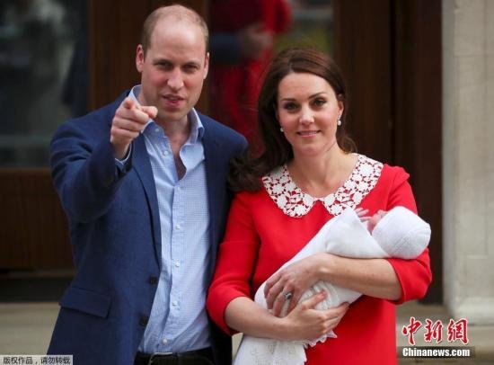 威廉王子夫妇为小儿子<em>取名</em>路易斯·亚瑟·查尔斯